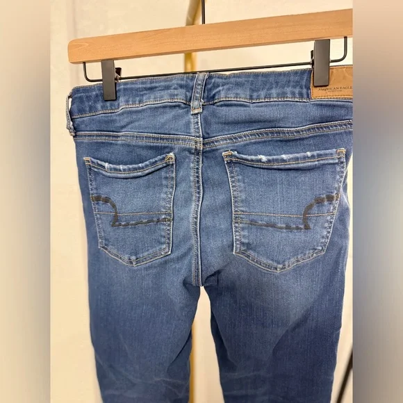 American Eagle Jegging Jeans Size 6 Regular Medium Wash Stretch Skinny Fit - Picture 7 of 12